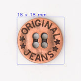 Originele Jeans Plastic Knoop met Koperen Metaal Uiterlijk 18x18 mm Knopen KNP00155